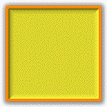 Yellow square with sharp-cornered, orange, raised border
