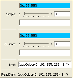 simple and custom: color editor, range editor, text box